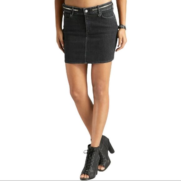 Joan Smalls True Religion Black Denim Mini - Picture 3 of 11